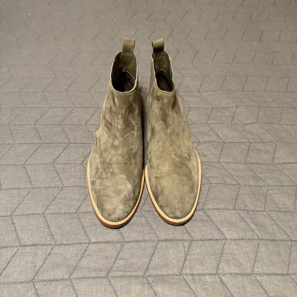 Jenni Kayne Chelsea Olive Suede Ankle Boots